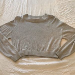 h&m cropped gray sweater